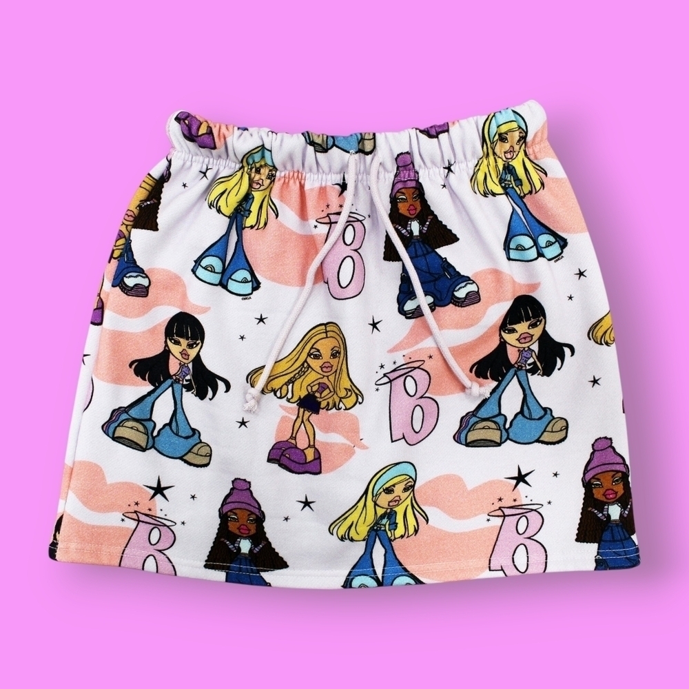 Cakeworthy x Bratz Print White Mini Sweat Skirt Size 3XL